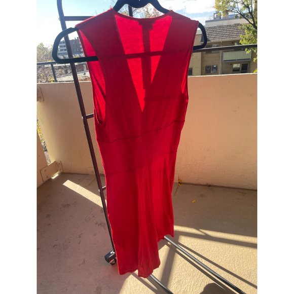 NWT Theory Red Midi Dress with Bow in Front Size Medium - Picture 4 of 4